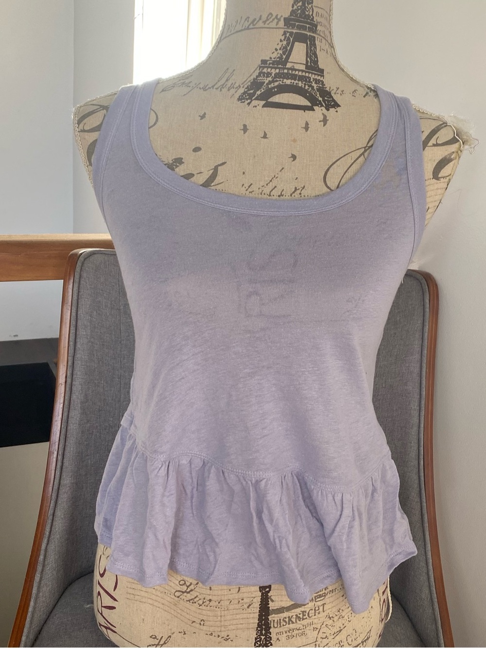 Abercrombie & Fitch Light Lavender Ruffle Hem Tank Top